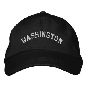 Brodée Casquette réglable brodé de Washington noir