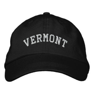 Brodée Casquette réglable brodé du Vermont noir