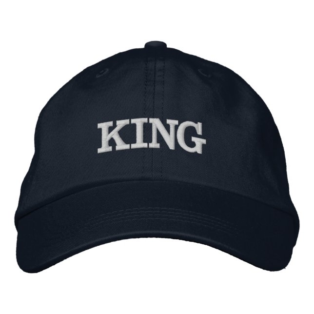 Brodée Casquette réglable de marine avec audacieux KING (Devant)