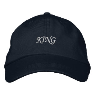 Brodée Casquette réglable Navy King Text en coton classiq