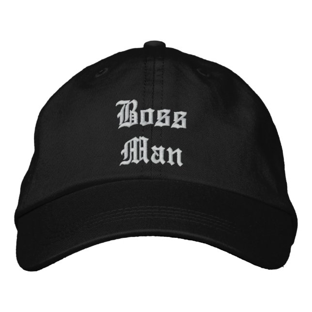 Brodée Casquette réglable personnalisée Boss Man (Devant)