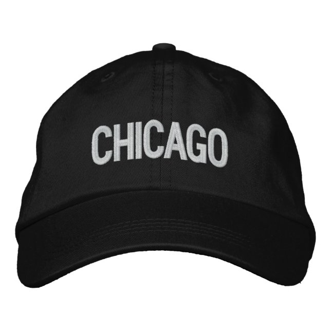 Brodée Casquette réglable personnalisée Chicago (Devant)