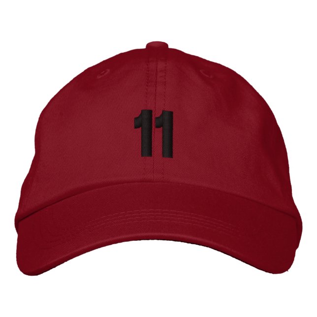 Brodée Casquette réglable personnalisée numéro 11 (Devant)