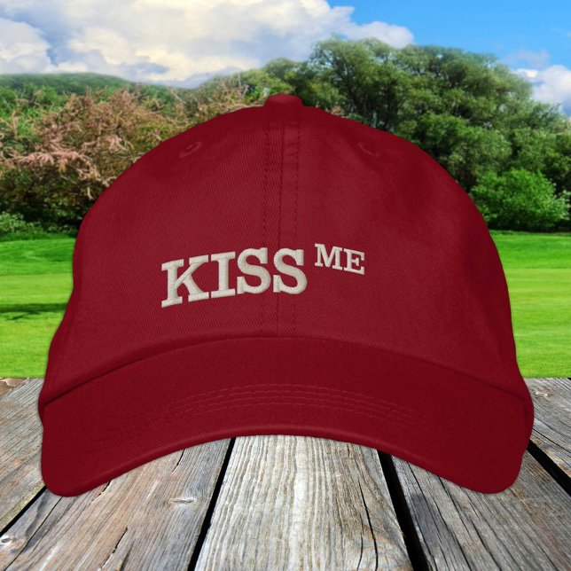 Brodée Casquette Rétro "EMBRASSE-MOI" / Chapeau de baseba (Créateur téléchargé)