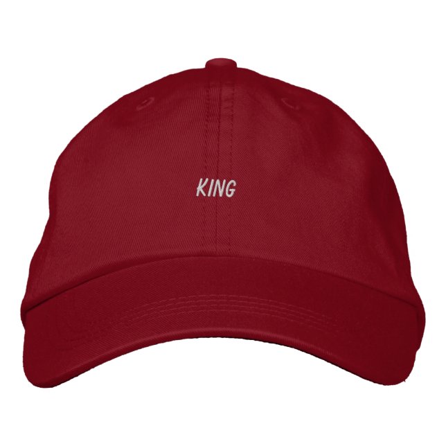 Brodée Casquette rouge vif avec King Custom Printing Text (Devant)