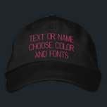 Brodée Casquette texte personnalisé personnalisé Votre Ca<br><div class="desc">Texte / Nom Personnalisé Facile Casquettes brodés - Ajouter Votre Texte / Nom / Logo / Plus avec outil de personnalisation - Choisissez Votre Couleur / Taille / Police - Faites Vos Casquettes De Baseball / Chapeaux de Trucker Cadeaux :)</div>