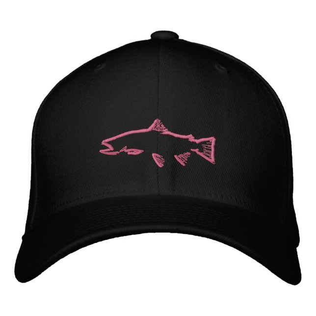 Brodée Casquette Tracker de truites ajustées - Noir (Devant)