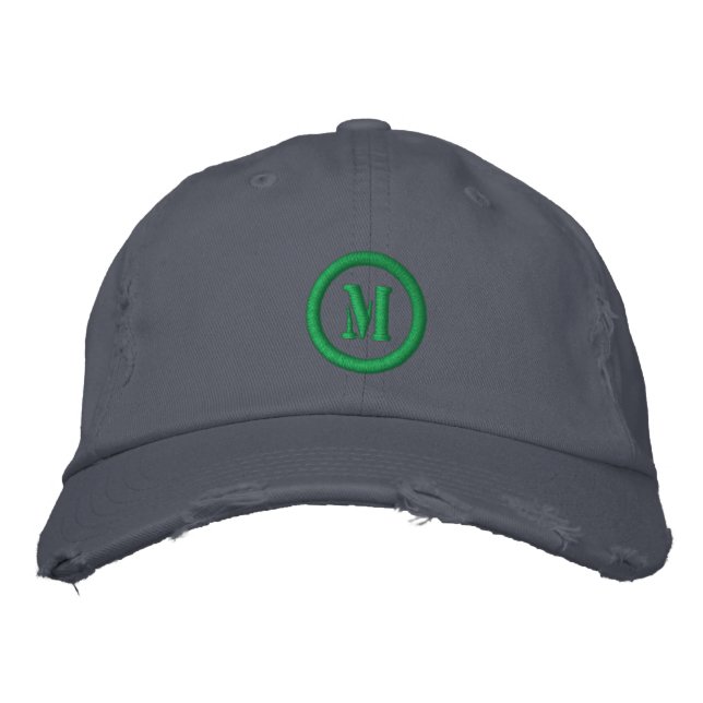 Brodée Casquette Twill Chino Distante Avec Modèle Monogra (Devant)