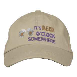 Brodée C'EST L'HEURE DE LA BIÈRE QUELQUE PART Casquette B