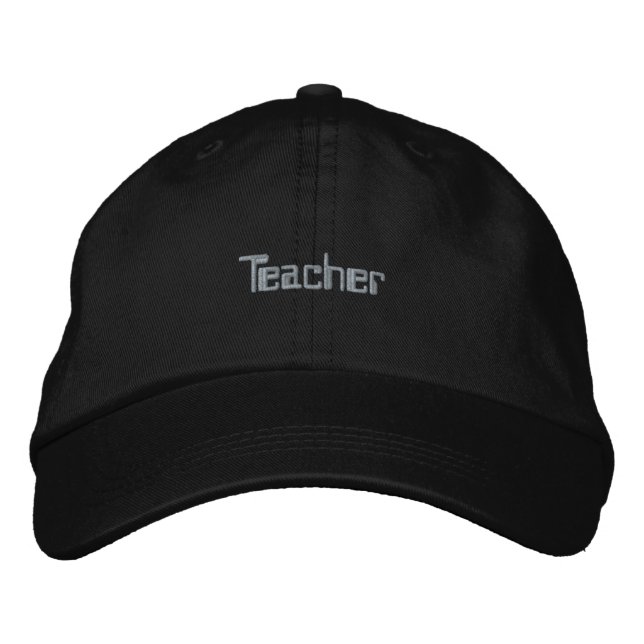 Brodée Chapeau Personnalisé Professeur Texte Casquette Él (Devant)