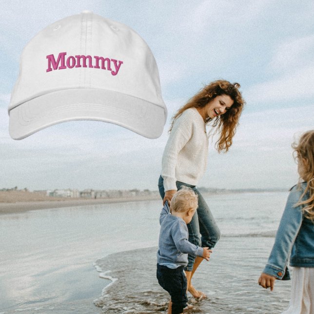 Brodée Chaud rose maman brodé Casquette de baseball (Créateur téléchargé)