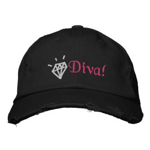 Brodée chic bling diamant diva brodé casquette