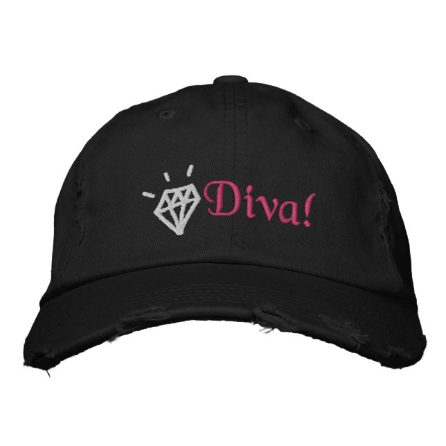 Brodée chic bling diamant diva brodé casquette (Devant)