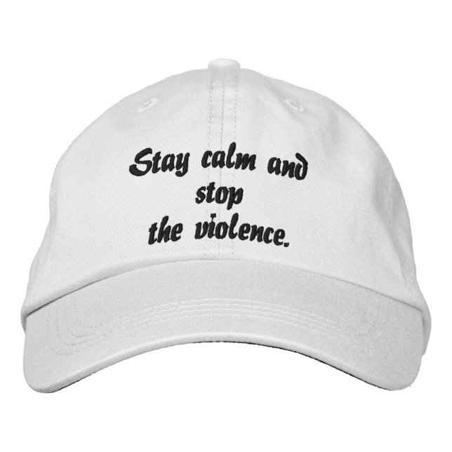 Brodée Citation de non-violence Casquette ajustable (Devant)