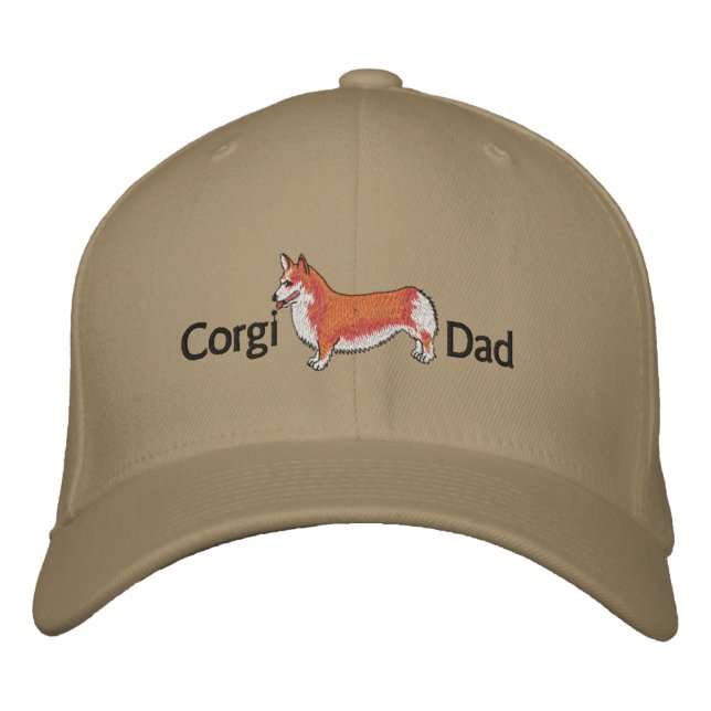 Brodée Corgi Papa Casquette brodé (Devant)