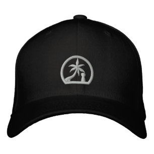 Brodée Coucher de soleil de pierre en latte - Casquette