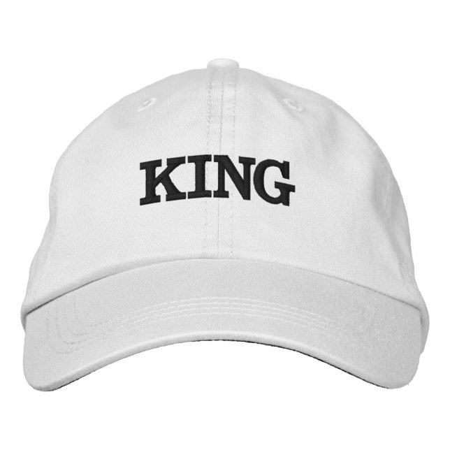 Brodée Couleur blanche Casquette ou Casquette King texte  (Devant)