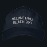 Brodée Créer un Casquette de conservation de la réunion d<br><div class="desc">C'est toujours amusant d'avoir quelque chose pour se souvenir d'un événement familial avec - alors pourquoi ne pas obtenir quelques casquettes pour tout le monde? Une taille unique convient à tous et à tous. Simple à mettre à jour avec votre nom de famille et l'année de réunion familiale.</div>