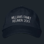 Brodée Créer un Casquette de conservation de la réunion d<br><div class="desc">C'est toujours amusant d'avoir quelque chose pour se souvenir d'un événement familial avec - alors pourquoi ne pas obtenir quelques casquettes pour tout le monde? Une taille unique convient à tous et à tous. Simple à mettre à jour avec votre nom de famille et l'année de réunion familiale.</div>