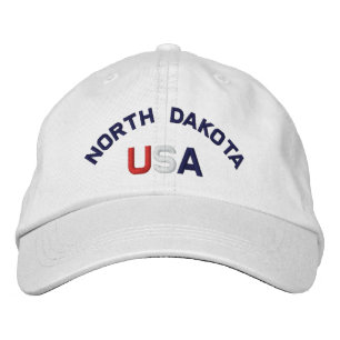 Brodée Dakota du Nord USA Casquette blanc brodé
