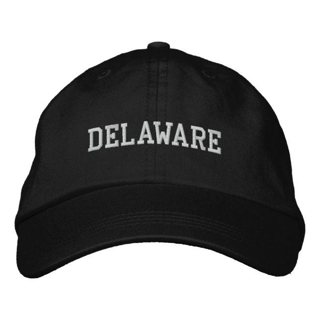 Brodée Delaware brodé Casquette ajustable noir (Devant)