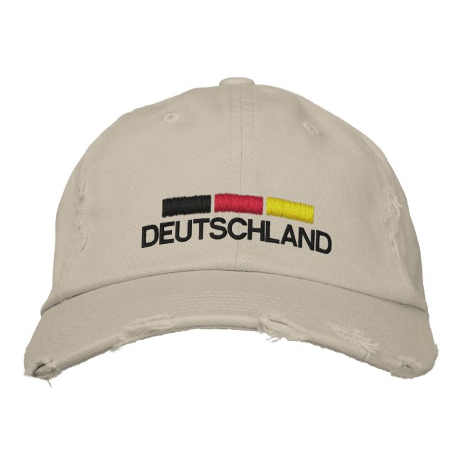 Brodée Deutschland Fussball Casquette brodé désorganisé (Devant)