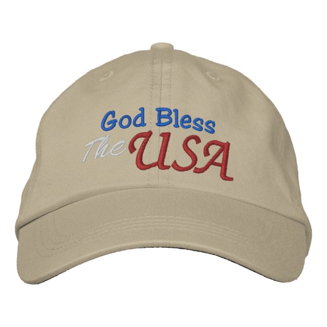 Brodée Dieu bénisse le Modèle Casquette américain par SRF (Devant)