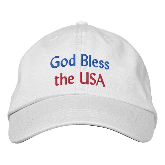 Brodée Dieu bénisse les Etats-Unis Casquette brodé (Devant)