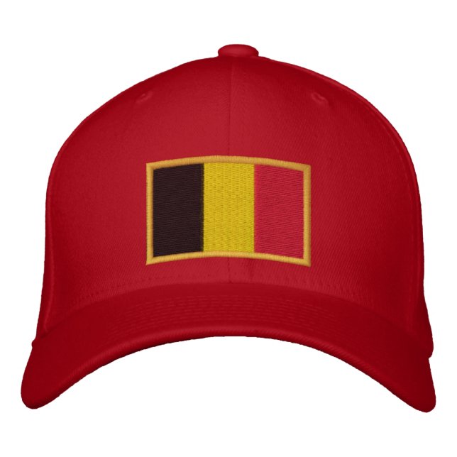 Brodée Drapeau belge brodé sur Casquette (Devant)