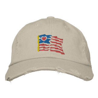 Brodée Drapeau cardiaque américain Casquette brodé