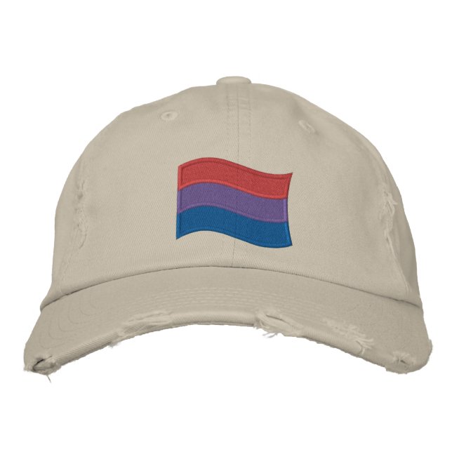 Brodée Drapeau de la fierté bisexuelle Casquette de baseb (Devant)