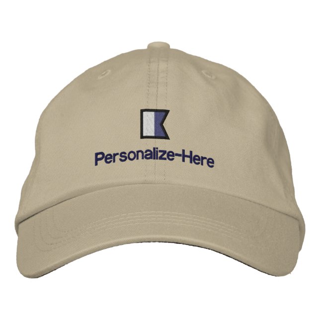 Brodée Drapeau nautique "A" Casquette personnalisé (Devant)