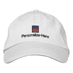 Brodée Drapeau nautique "E" Casquette personnalisé du bat