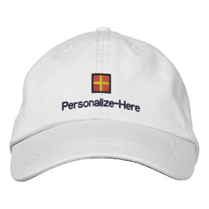 Brodée Drapeau nautique "R" Casquette personnalisé