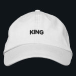 Brodée Elégant blanc Elégant Casquette avec King Texte im<br><div class="desc">Elégant Casquette en coton avec broderie King Fabriqué en coton doux, ce casquette présente le texte brodé "King" pour un look décontracté et raffiné.</div>