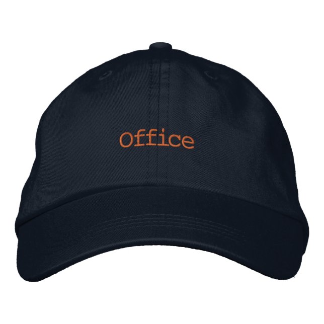 Brodée Élégant texte de bureau imprimé casquette coton Ca (Devant)