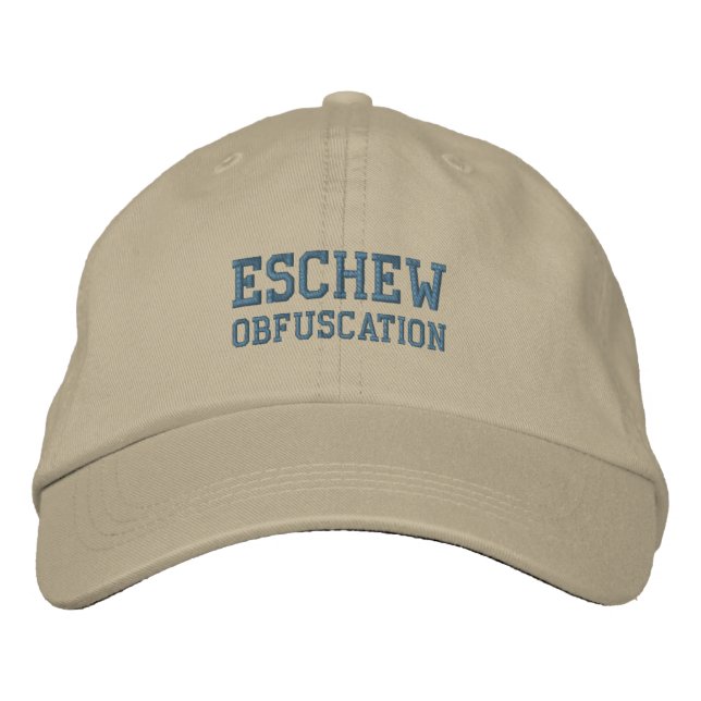 Brodée ESCHEW OBFUSING casquette (Devant)