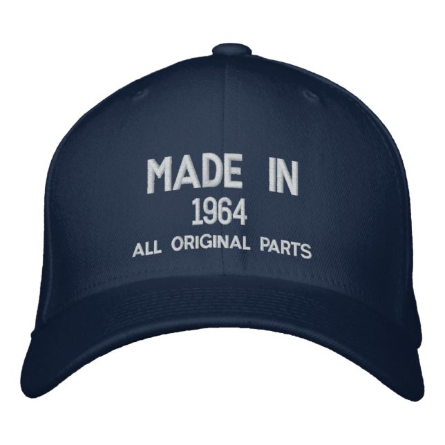 Brodée Fabriqué en 1964 Pièces Originales Casquette Brodé (Devant)