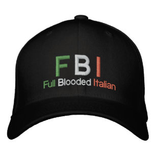 Brodée FBI Casquette de baseball noir italien entièrement
