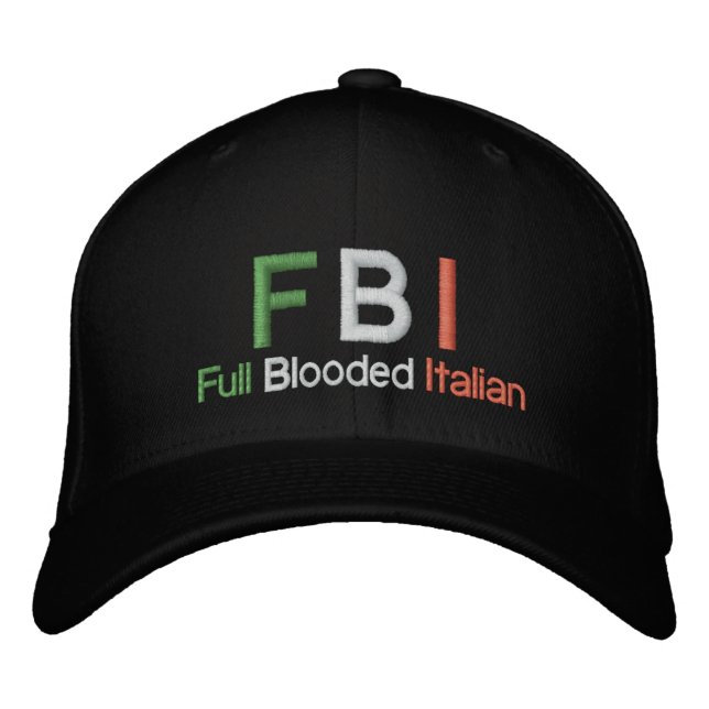 Brodée FBI Casquette de baseball noir italien entièrement (Devant)