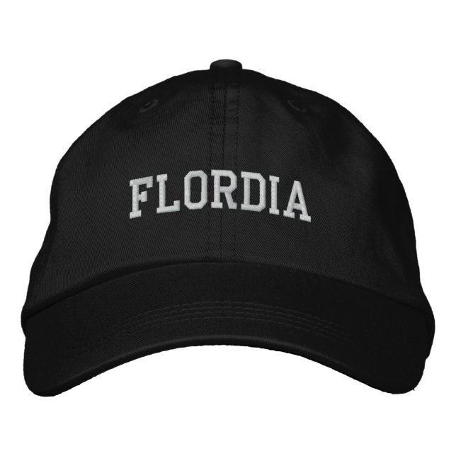 Brodée Floride brodé Casquette ajustable noir (Devant)