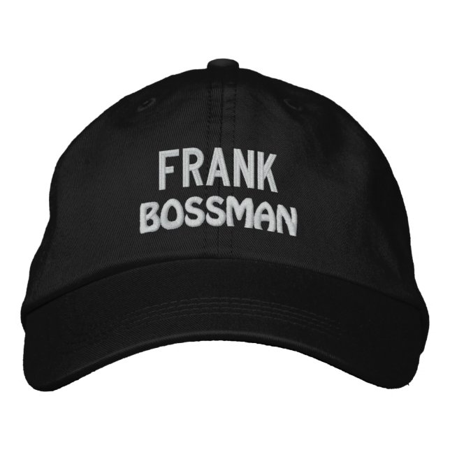 Brodée Funny Bossman Bossman Casquette avec le nom person (Devant)