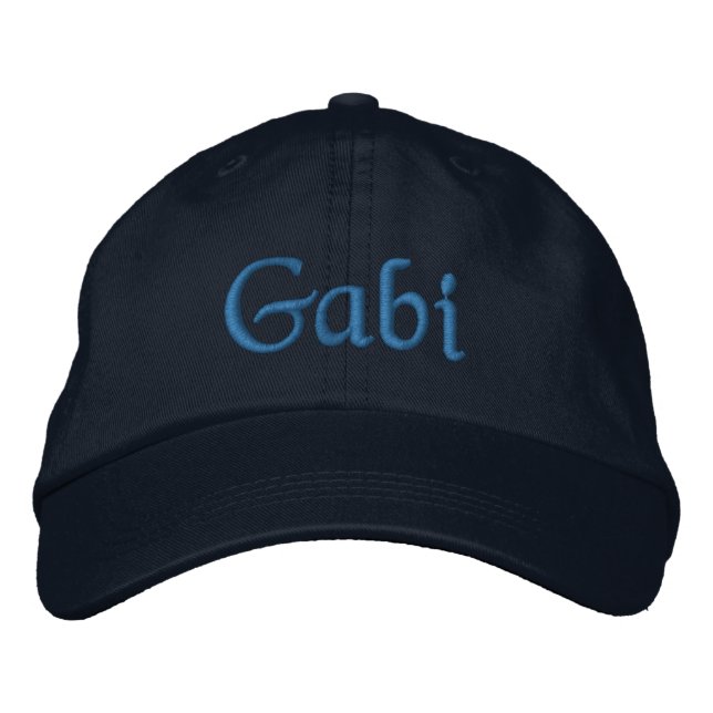 Brodée Gabi Personnalisé Brodé Casquette De Baseball Bleu (Devant)