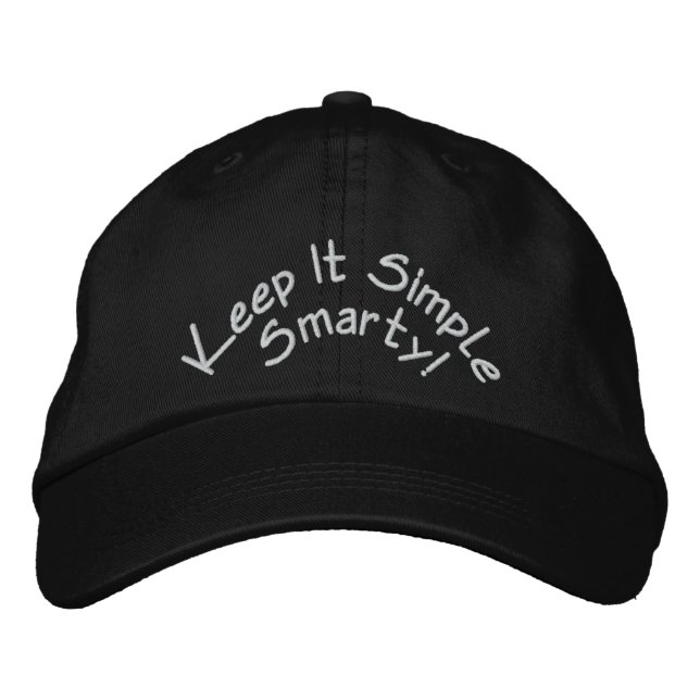 Brodée Gardez-le simple et intelligent Casquette noir (Devant)
