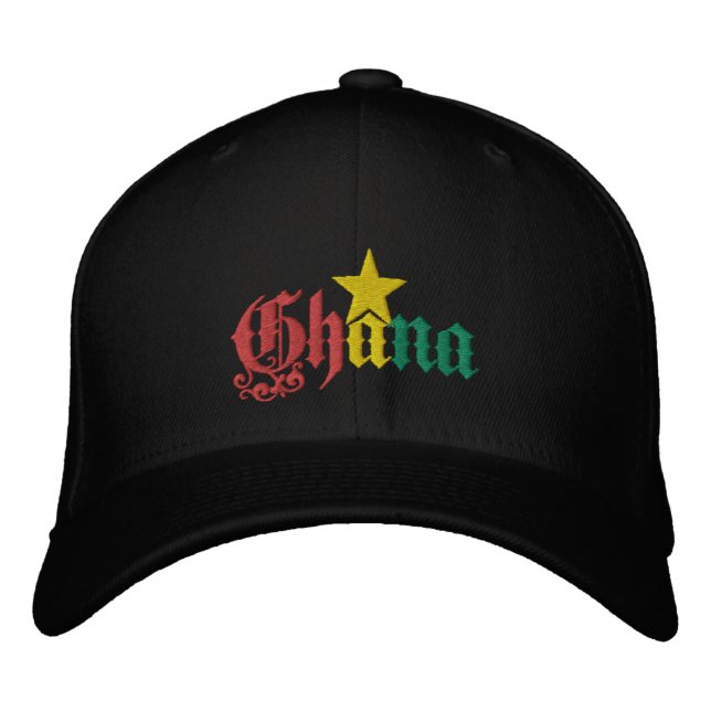 Brodée Ghana Star drapeau du Ghana casquette ghanéen (Devant)
