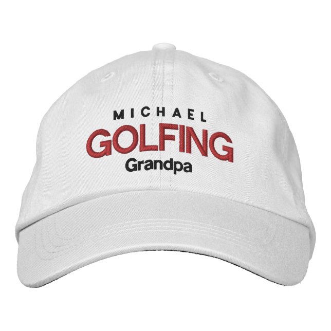 Brodée GOLFING GRANDPA Casquette réglable personnalisé V0 (Devant)