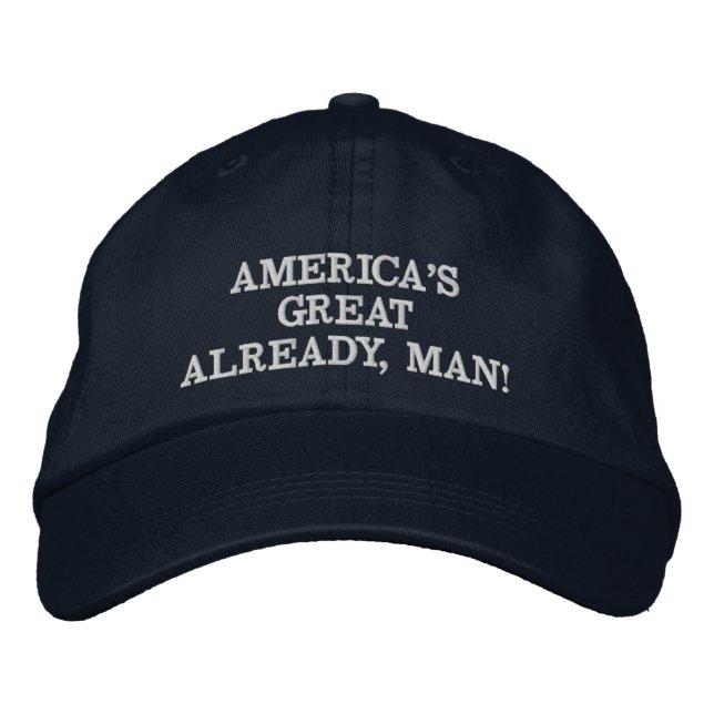 Brodée Grand Casquette déjà en bleu avec lettres blanches (Devant)