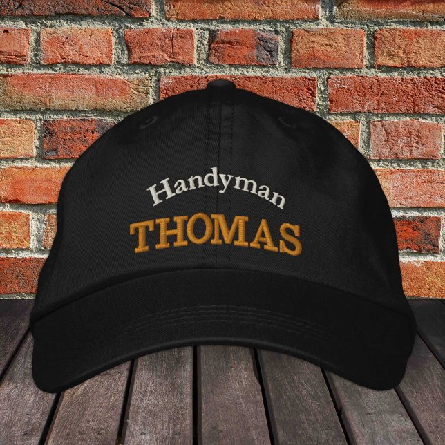 Brodée HANDYMAN "nom" brodé casquette de baseball / or (Créateur téléchargé)