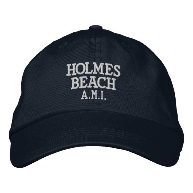 Brodée Holmes Beach Florida Casquette de baseball brodé (Devant)