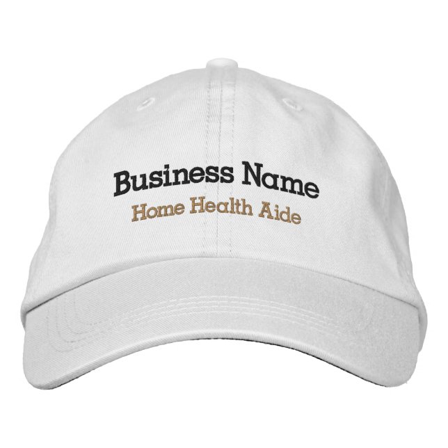 Brodée Home Health Aide Casquette brodé | Nom commercial (Devant)